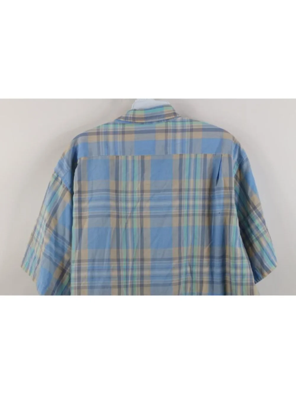 Vintage 80s 90s Levis Mens XL Faded Madras Plaid Collared Button Down Shirt